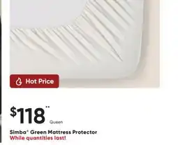 Sleep Country Simba Green Mattress Protector offer