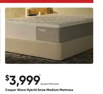 Sleep Country Casper Wave Hybrid Snow Medium Mattress offer