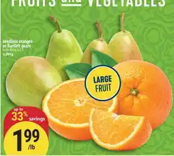 Marché Adonis Seedless oranges or Bartlett pears offer