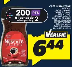 IGA NESCAFÉ RICHE, ENCORE, TASTER'S CHOICE INSTANT COFFEE offer