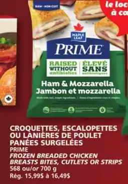 IGA PRIME FROZEN BREADED CHICKEN BREASTS BITES, CUTLETS OR STRIPS offer