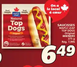 IGA MAPLE LEAF TOP DOGS WIENERS offer