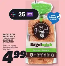 IGA CHEF FRANKIE BAGELS OR BAGELWICH offer