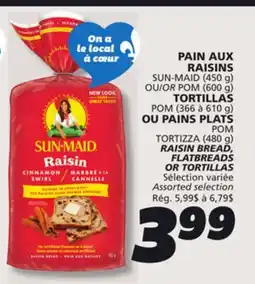 IGA SUN-MAID RAISIN BREAD, FLATBREADS OR TORTILLAS offer