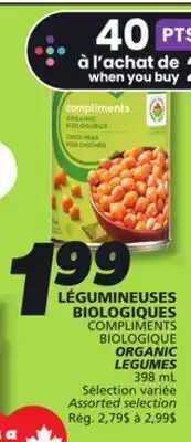 IGA COMPLIMENTS BIOLOGIQUE ORGANIC LEGUMES offer
