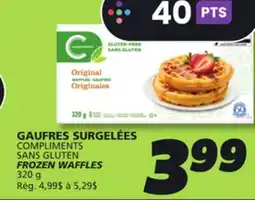 IGA COMPLIMENTS SANS GLUTEN FROZEN WAFFLES offer
