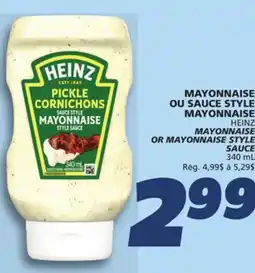 IGA HEINZ MAYONNAISE OR MAYONNAISE STYLE SAUCE offer