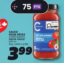 IGA COMPLIMENTS PASTA SAUCE offer