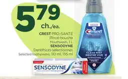 Proxim CREST PRO-SANTÉ or SENSODYNE Mouthwash, Selected toothpastes offer