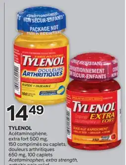 Brunet TYLENOL Acétaminophène, extra fort 500 mg, 150 comprimés ou caplets, douleurs arthritiques offer