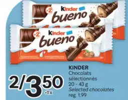 Brunet KINDER Chocolats sélectionnés offer