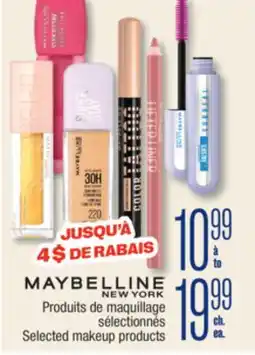 Jean Coutu MAYBELLINE NEW YORK Selected makeup products offer