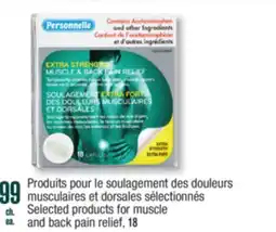 Jean Coutu PERSONNELLE Selected products for muscle and back pain relief offer
