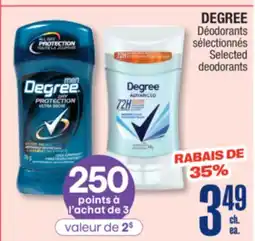 Jean Coutu DEGREE Selected deodorants offer