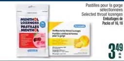 Jean Coutu Personnelle Selected throat lozenges offer
