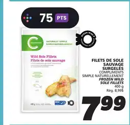 IGA COMPLIMENTS SIMPLE NATURELLEMENT FROZEN WILD SOLE FILLETS offer