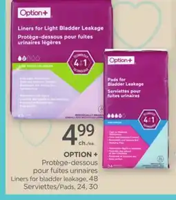 Proxim OPTION + Liners for bladder leakage offer