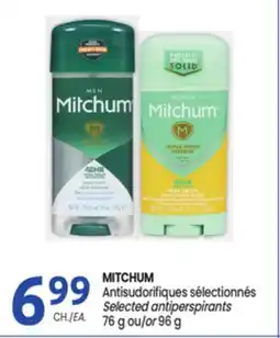 Uniprix MITCHUM Antisudorifiques sélectionnés/Selected antiperspirants offer