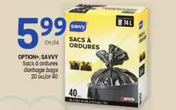 Uniprix OPTION+, SAVVY Sacs à ordures/ Garbage bags offer