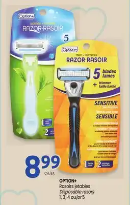 Uniprix OPTION+ Rasoirs jetables/Disposable razors offer