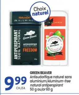 Uniprix GREEN BEAVER Antisudorifique naturel sans aluminium/Aluminum-free natural antiperspirant offer