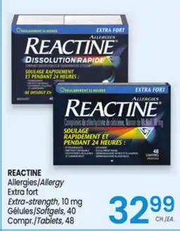 Uniprix REACTINE Allergies/Allergy, Extra fort Extra-strength, 10 mg Gélules/Softgels, Compr./Tablets offer