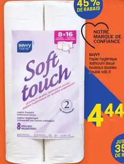Uniprix SAVVY Papier hygiénique/Bathroom tissue, Rouleaux doubles/Double rolls offer