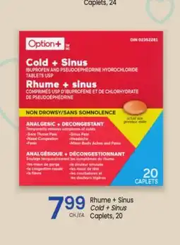 Uniprix OPTION+ Rhume + Sinus/Cold + Sinus Caplets offer