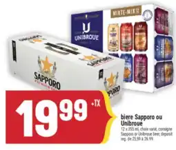 Marché Adonis Biere Sapporo ou Unibroue | Sapporo or Unibroue beer, deposit offer