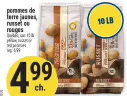 Marché Adonis Pommes De Terre Jaunes, Russet ou Rouges | Yellow, Russet or Red Potatoes offer