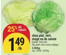 Marché Adonis Chou plat, vert, rouge ou de savoie | Flat, green, red or savoy cabbage offer