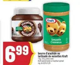 Marché Adonis Beurre d'arachide ou tartinade de noisettes Kraft | Kraft peanut butter or hazelnut spread offer