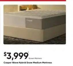 Dormez Vous Casper Wave Hybrid Snow Medium Mattress offer