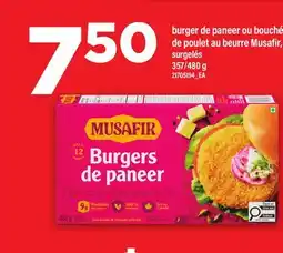 Maxi BURGER DE PANEER OU BOUCHÉE DE POULET AU BEURRE MUSAFIR, 357/480 G offer
