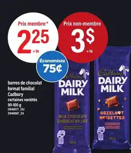 Maxi BARRES DE CHOCOLAT FORMAT FAMILIAL CADBURY offer