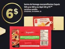 Maxi BARRES DE FROMAGE MOZZARELLISSIMA SAPUTO 500 G OU 400 G OU RÂPÉ 320 G PC offer