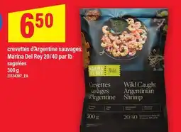 Maxi CREVETTES D'ARGENTINE SAUVAGES MARINA DEL REY 20/40 PAR LB offer