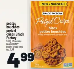 Metro PETITES BOUCHÉES PRETZEL CRISPS SNACK FACTORY | SNACK FACTORY PRETZEL CRISPS BITES offer