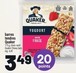 Metro BARRES TENDRES QUAKER | QUAKER CHEWY BARS offer