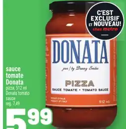 Metro SAUCE TOMATE DONATA | DONATA TOMATO SAUCE offer