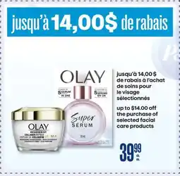 Jean Coutu OLAY selected facial care products offer