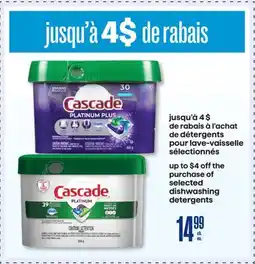 Jean Coutu Cascade selected dishwashing detergents offer