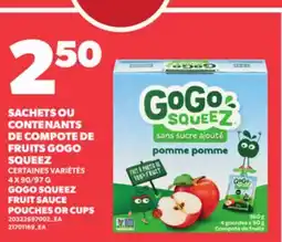 Provigo GOGO SQUEEZ FRUIT SAUCE POUCHES OR CUPS offer