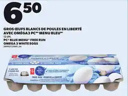 Provigo PC BLUE MENU FREE RUN OMEGA 3 WHITE EGGS, 12 UN offer