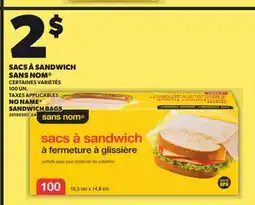 Provigo NO NAME SANDWICH BAGS, 100 UN offer