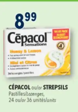 Familiprix CÉPACOL or STREPSILS, Lozenges, 24 or 36 units offer