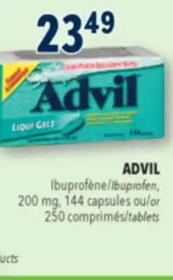 Familiprix ADVIL Ibuprofen, 200mg, 144capsules or 250 tablets offer