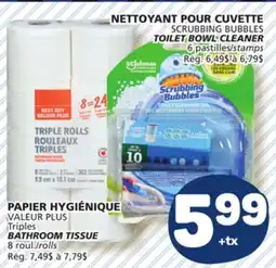 Marché Bonichoix Triples BATHROOM TISSUE OR SCRUBBING BUBBLES TOILET BOWL CLEANER offer