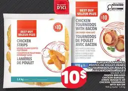 Marché Bonichoix VALEUR PLUS FROZEN BREADED CHICKEN BURGERS, STRIPS NUGGETS OR CHICKEN TOURNEDOS WITH BACON offer