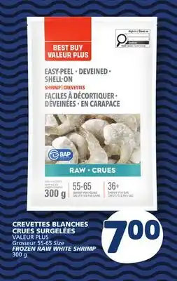 Marché Bonichoix VALEUR PLUS Grosseur 55-65 Size FROZEN RAW WHITE SHRIMP offer